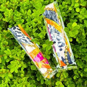 Set of Twillies Scarves Pink leopard and White